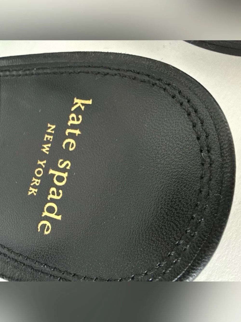 Kate Spade Carolina Flat Slingback Black Leather Pointed Toe Mary Jane Bow